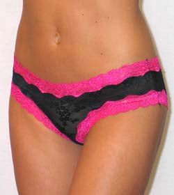 Sienna Stretch Lace Contrast Trim Bikini Brief
