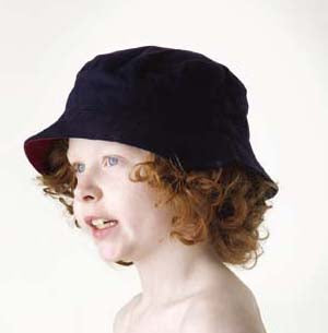 Kids' Reversible Cotton Bucket Hat Mint/Beige