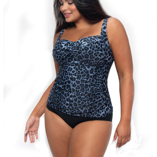 La Sculpte Blue Animal Tankini Top