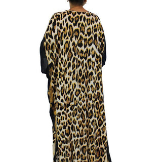 Sundrenched Leopard Print Rayon Long Kaftan