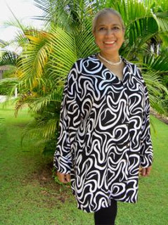 Sundrenched Oversized Swirl Print Rayon Beach Shirt