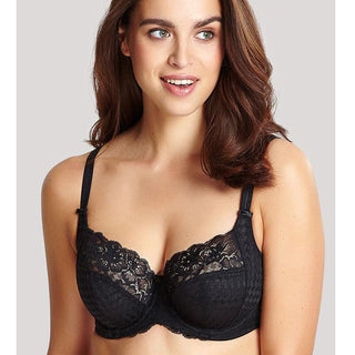 Panache Houndstooth Jacquard Balconnet Bra with Floral Lace