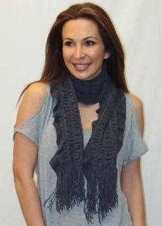 Soft Acrylic Gathering Effect Scarf with Frilled Edges