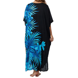 Sundrenched Palm Frond Long Rayon Kaftan