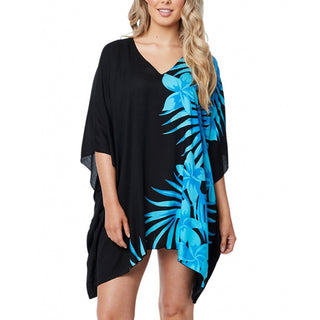 Sundrenched Palm Frond Short Rayon Tunic