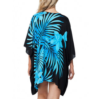 Sundrenched Palm Frond Short Rayon Tunic