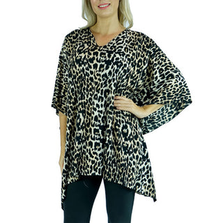 Sundrenched Leopard Print Short Tunic Beach Cover Up