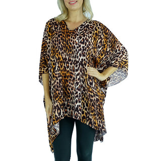 Sundrenched Leopard Print Short Tunic Beach Cover Up