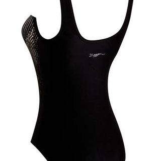 Zoggs Monochrome Scoop Back Women's Chlorine Resistant One-Piece Swimsuit