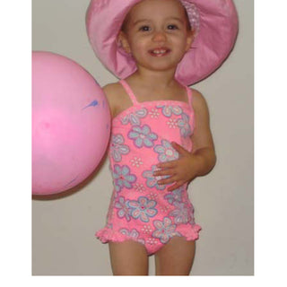 Zoggs Girls' Floral Frill One-Piece Swimsuit