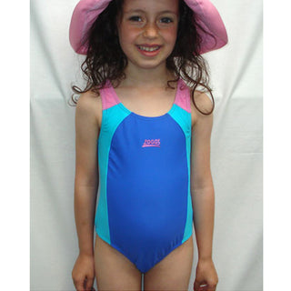 Zoggs Tots Rayback Splice Baby Girls' Chlorine Resistant One-Piece Blue